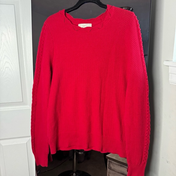 LOFT Sweaters - Loft Red Sweater Size Large